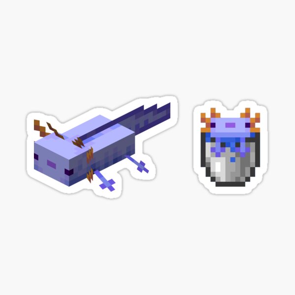 purple axolotl minecraft Sticker