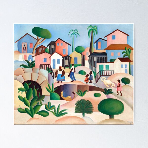 Item preview, Tarsila do Amaral - The Hill of the Favela - Morro da Favela - Brazilian artist painting designed and sold by MindChirp.