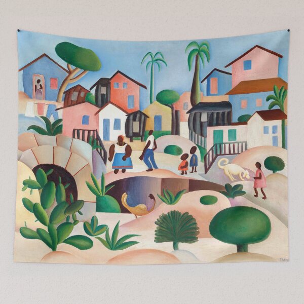 Item preview, Tarsila do Amaral - The Hill of the Favela - Morro da Favela - Brazilian artist painting designed and sold by MindChirp.