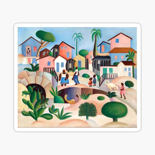 Tarsila do Amaral - The Hill of the Favela - Morro da Favela - Brazilian artist painting Sticker