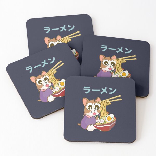 Item preview, THE CUTE SHIBA INU DOG EATING RAMEN designed and sold by Warenae.
