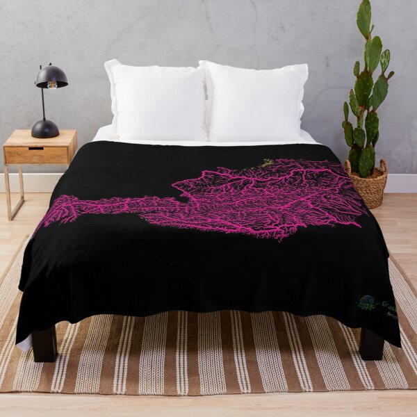 Item preview, Austria River Basin Map in Rainbow Colours with Black Background designed and sold by GrasshopperGeo.