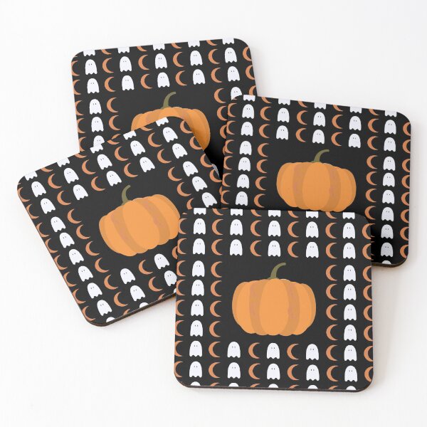 Item preview, Halloween/Orange Crescent Moon and Ghost Pattern w/Pumpkin in Center designed and sold by ShaunSandhu.