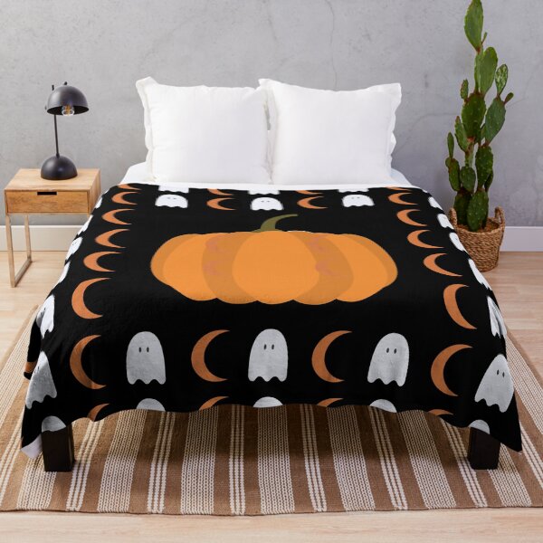 Item preview, Halloween/Orange Crescent Moon and Ghost Pattern w/Pumpkin in Center designed and sold by ShaunSandhu.