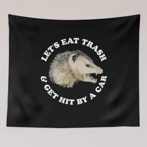 Item preview, Lets eat trash and get hit by car | Vintage Retro | Graphic Design Possum Opossum | Cool designed and sold by SkyStract.