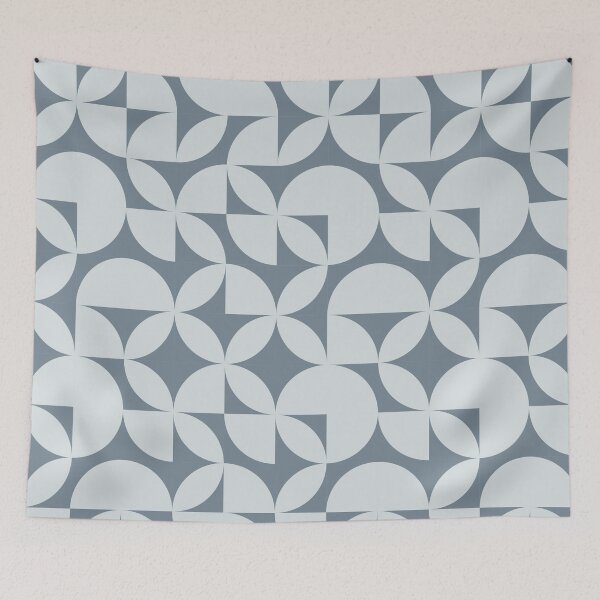 Item preview, Abstract Pastel Blue Circles Modern Mid Century Geometric Pattern Scandinavian Rustic Interior designed and sold by BONBcreative.