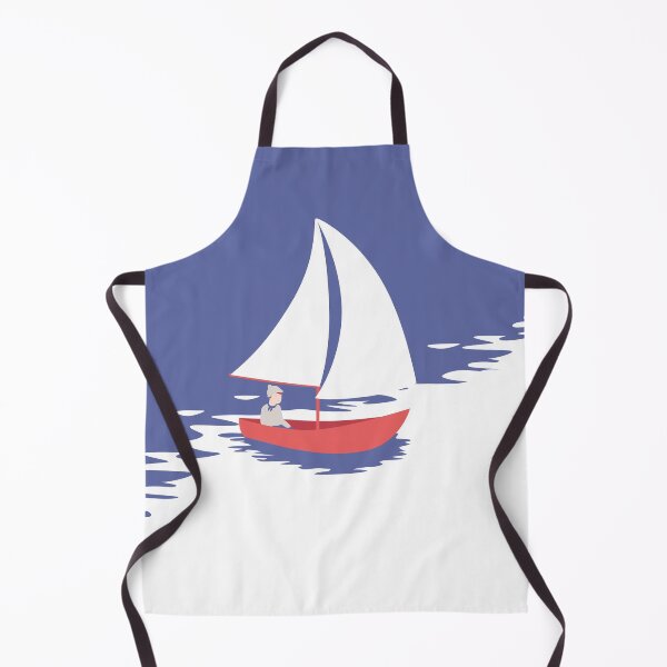Item preview, Red Sailing Boat on Blue Sea designed and sold by JollyElephant.