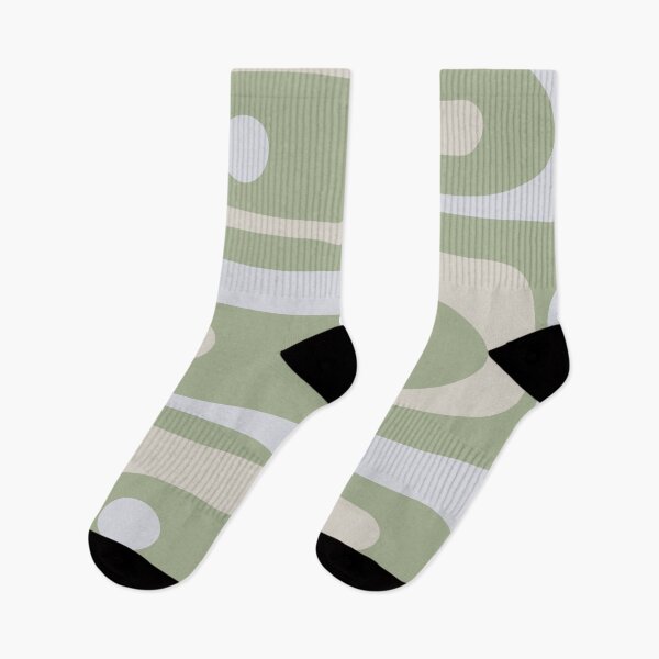 Item preview, Mid Century Modern Piquet Abstract Pattern in Sage Green, Almond Beige, and Light Silver Grey designed and sold by kierkegaard.