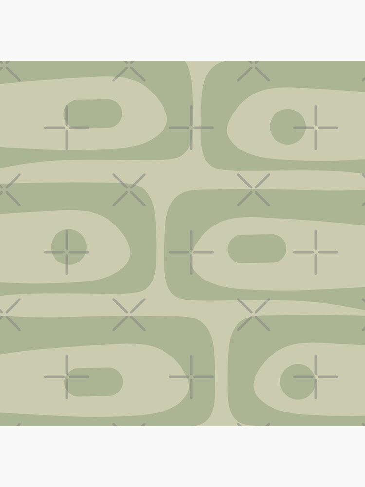 Mid Century Modern Piquet Abstract Pattern In Sage Green Tones Poster