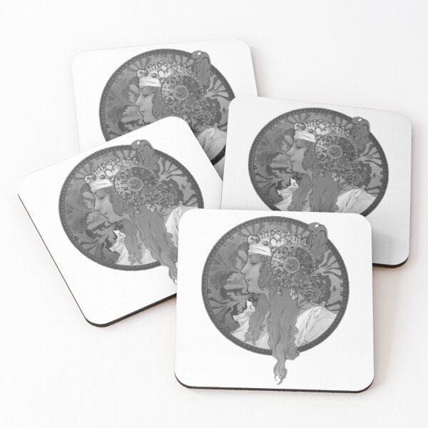Item preview, Alphonse mucha design, black, white designed and sold by Vivanne-art.