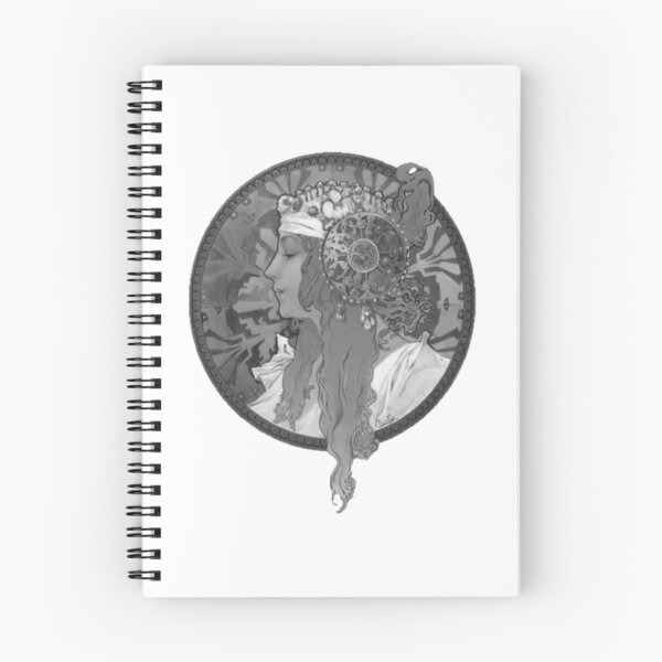 Artikelvorschau, Alphonse Mucha Design, schwarz, weiß entworfen und verkauft von Vivanne-art.