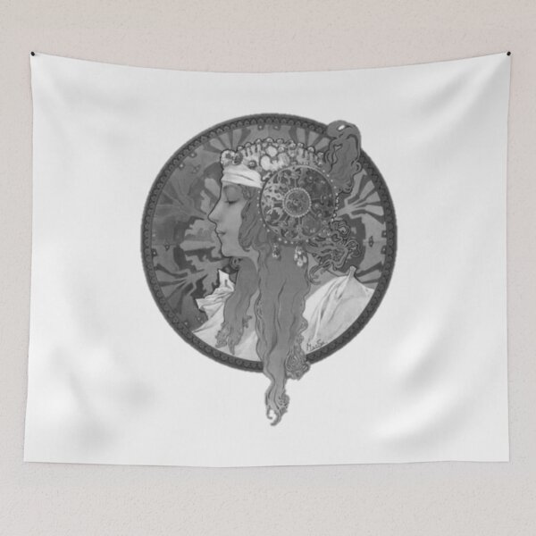 Item preview, Alphonse mucha design, negro, blanco designed and sold by Vivanne-art.