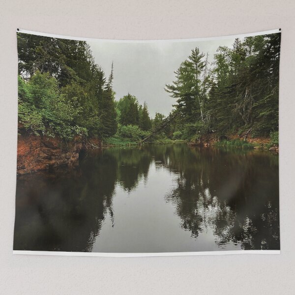 Item preview, North Woods River in a Rain Shower designed and sold by HeuringGallery.