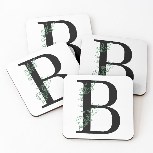 Item preview, B Initial Vine Flower Monogram Decal designed and sold by TrashPandaCreative.