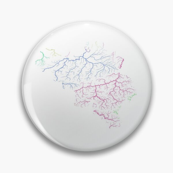 Item preview, Belgium River Basin Map in Rainbow Colours with White Background designed and sold by GrasshopperGeo.