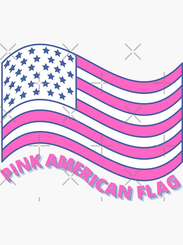 American Flag - Pink American Flag, 4th Of July, USA Flag, Preppy American  Flag, American Pride, Stars and Stripes, USA Gifts | Sticker