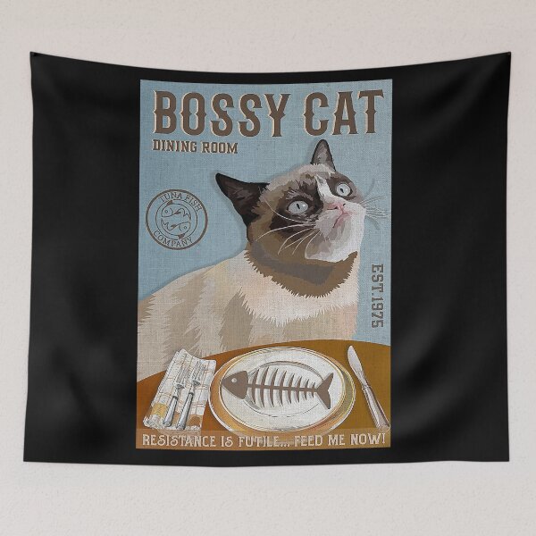 Item preview, Funny Bossy Cat Quotes Dining Room Cat gift designed and sold by Douglafa.