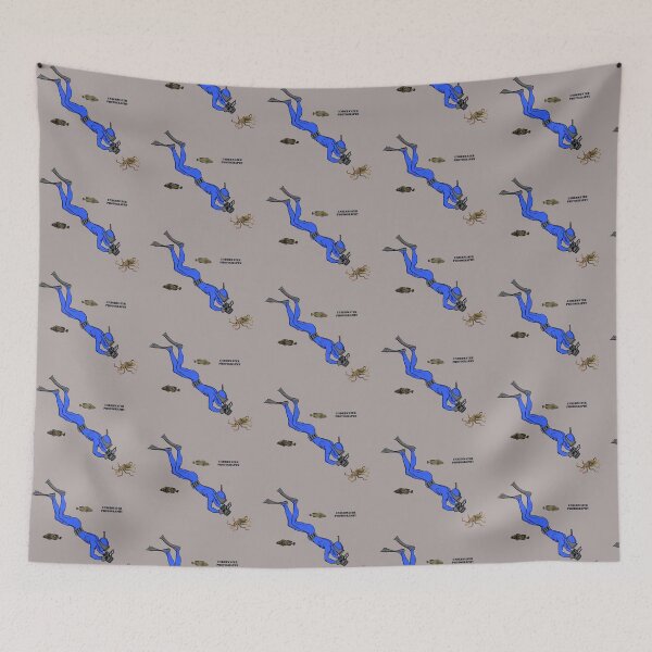 Item preview, Vintage Freediving Diver Photographing an Octopus Underwater URM designed and sold by urmaddad.
