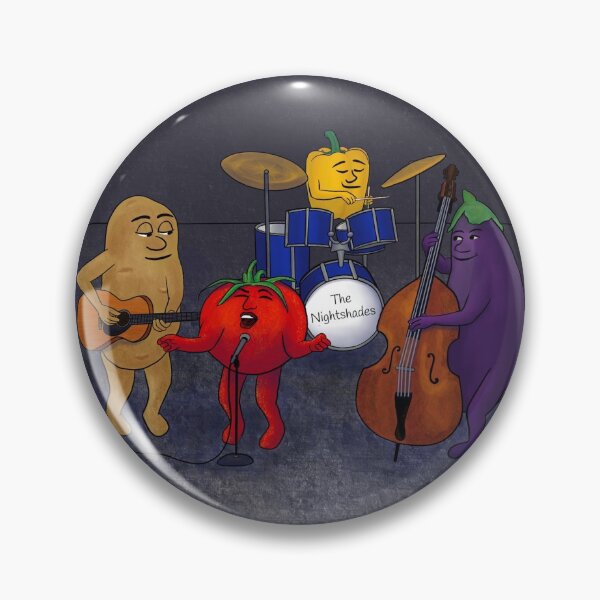 Item preview, The Nightshades – Funny cartoon of a vegetable music band designed and sold by Crystal Raymond.