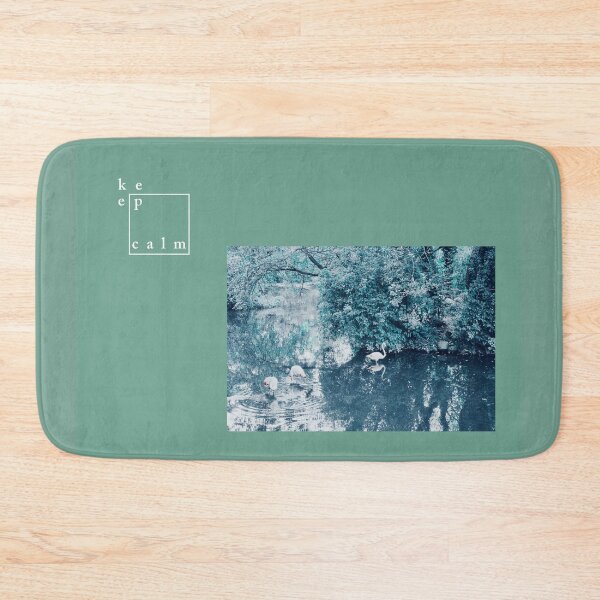 Item preview, keep calm-pink flamingos in the blooming green forest in the lake -nature photography-  designed and sold by natural-neutral.