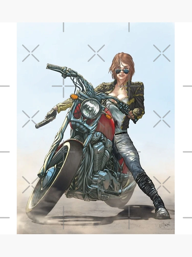 Iphone Wallpaper Girl Motorcycle Biker Girl On A Motorcycle — Stock Photo © Cookelma #99169460