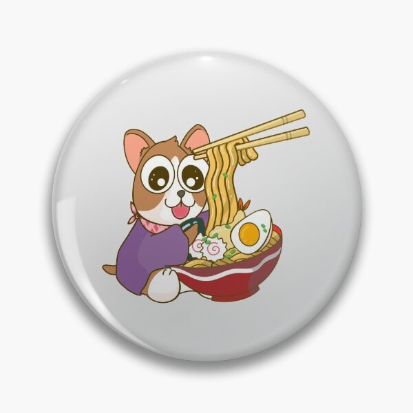 Item preview, THE CUTE SHIBA INU PUPPY EATING BOWL OF RAMEN designed and sold by Warenae.