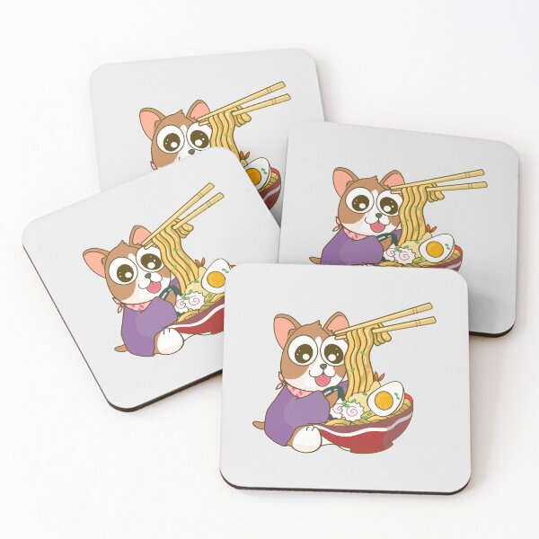 Item preview, THE CUTE SHIBA INU PUPPY EATING BOWL OF RAMEN designed and sold by Warenae.