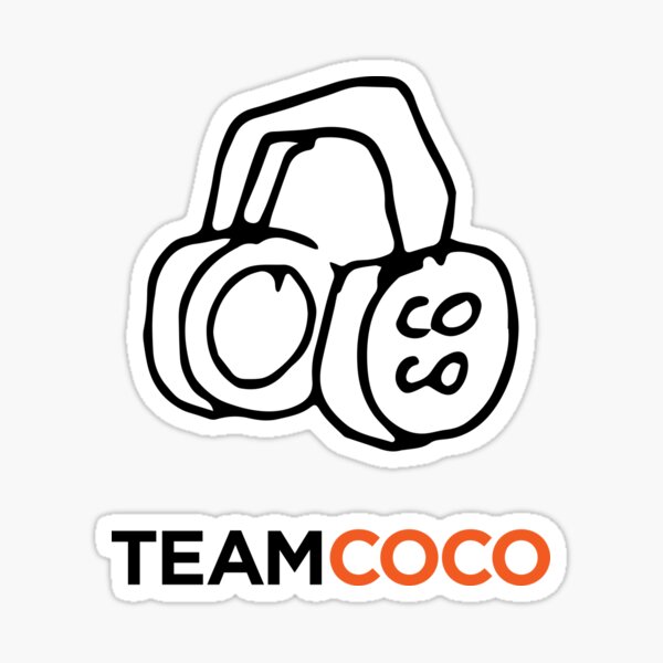 Team Coco Headphones Doodle Sticker