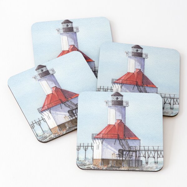 Item preview, North Pier Lighthouse St. Joseph Michigan designed and sold by sacreartbykaren.