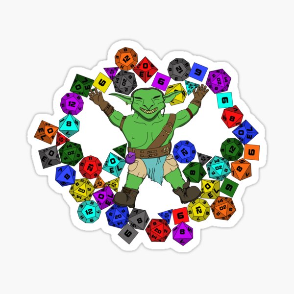 Dice Angel Dice Goblin Design Sticker