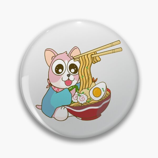 Item preview, THE SHIBA INU PUPPY EATING RAMEN designed and sold by Warenae.