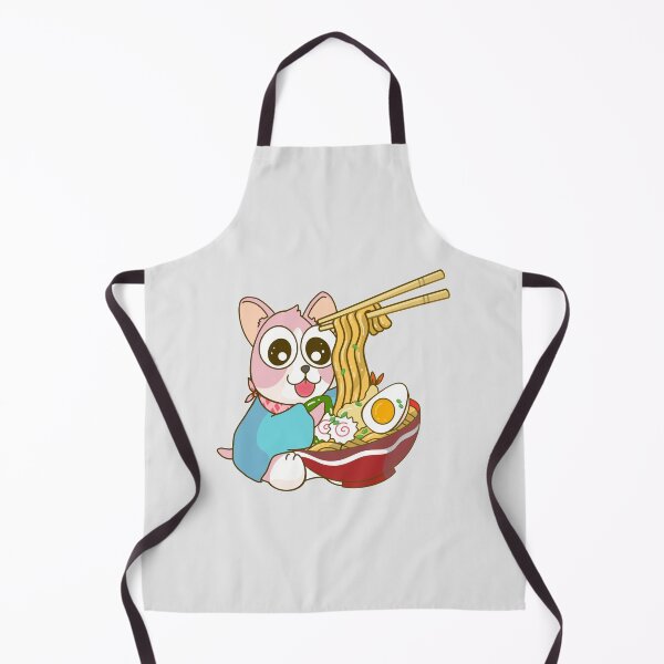 Item preview, THE SHIBA INU PUPPY EATING RAMEN designed and sold by Warenae.