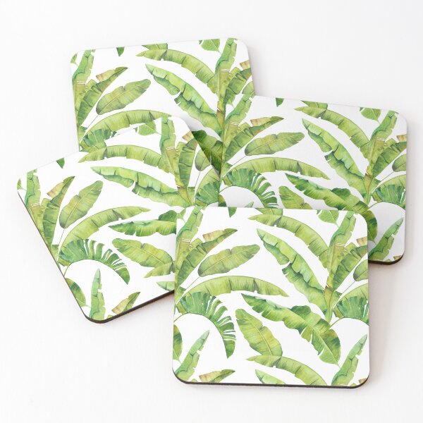 Item preview, Watercolor banana leaves tropical pattern designed and sold by AnjeseAnna.