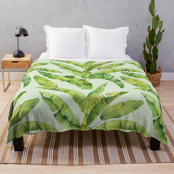 Item preview, Watercolor banana leaves tropical pattern designed and sold by AnjeseAnna.