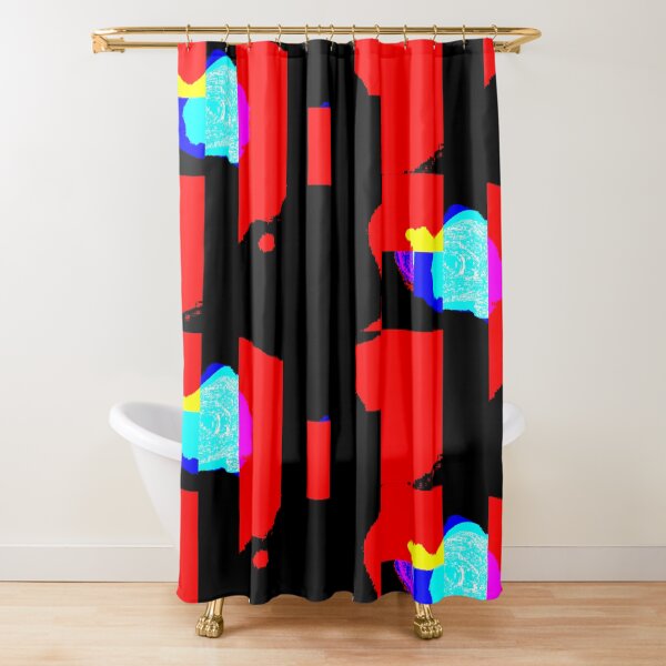Funky Colorful Abstract Background Shower Curtain