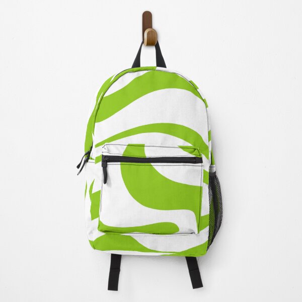 Item preview, Retro Modern Liquid Swirl Abstract Pattern Square in Lime Green and White designed and sold by kierkegaard.