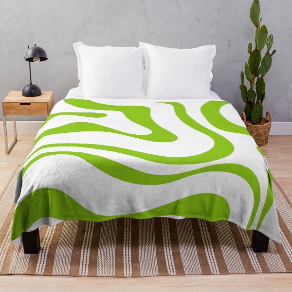 Item preview, Retro Modern Liquid Swirl Abstract Pattern Square in Lime Green and White designed and sold by kierkegaard.