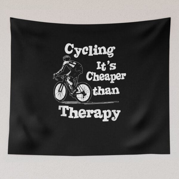 Item preview, Cycling It's Cheaper Than A Therapy Graphic Bicycle Design designed and sold by zpruby.