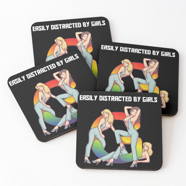Item preview, Easily Distracted by Girls  LGBT equality Rainbow Lesbian  designed and sold by Rzelemenz.