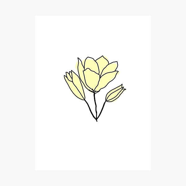 Item preview, Yellow Line Flowers designed and sold by Mandy Stokes.