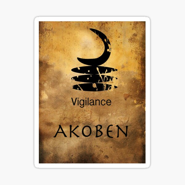 Akoben Adinkra Symbol Sticker