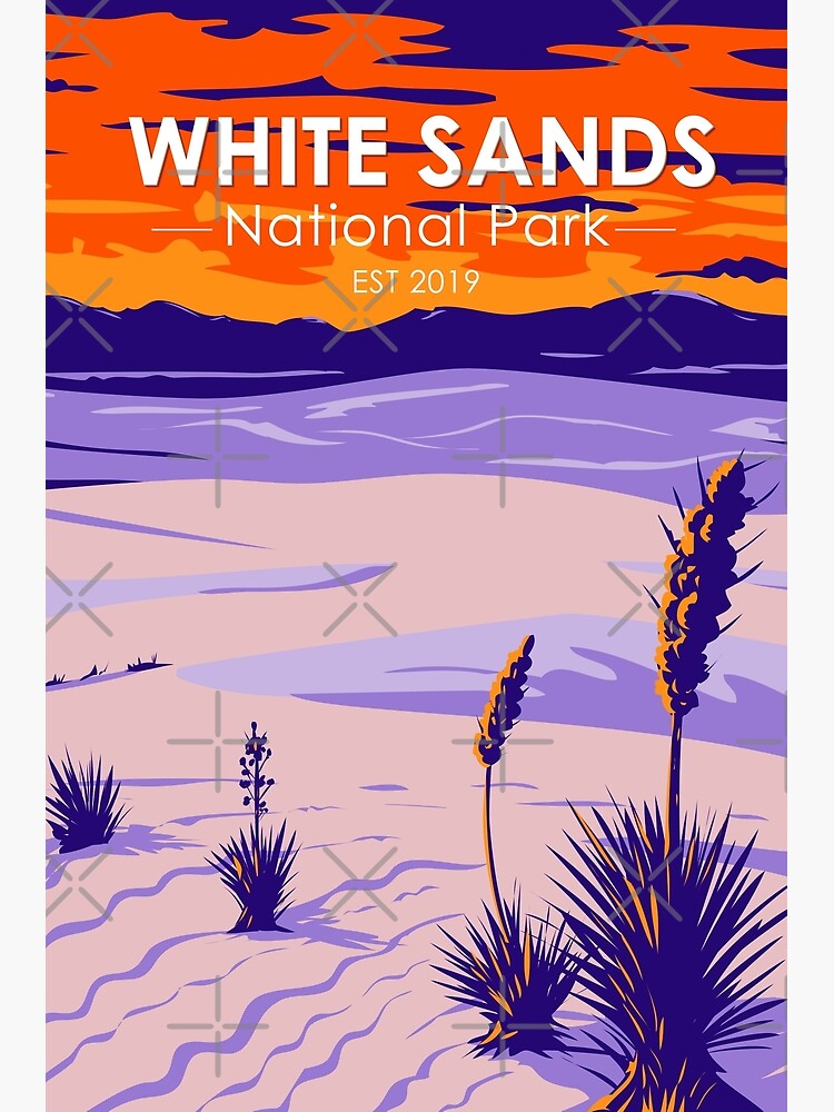 Thumbnail 3 of 3, Poster, White Sands National Park New Mexico Vintage designed and sold by KrisSidDesigns.