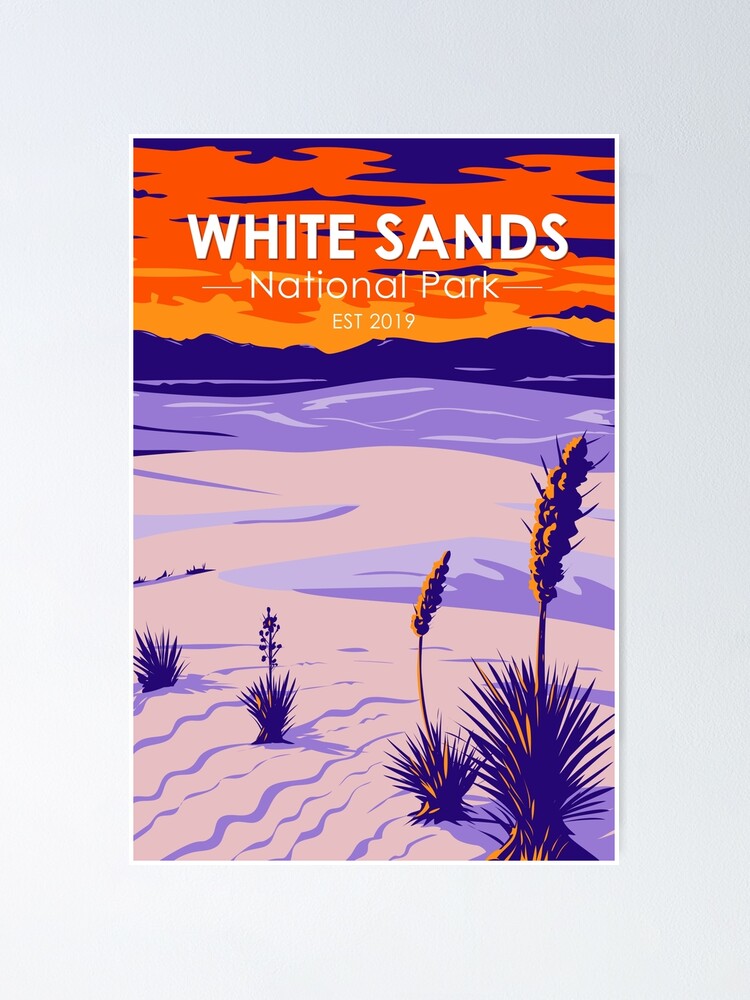 Thumbnail 1 of 3, Poster, White Sands National Park New Mexico Vintage designed and sold by KrisSidDesigns.