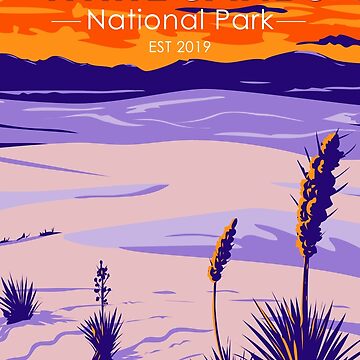 Artwork thumbnail, White Sands National Park New Mexico Vintage by KrisSidDesigns
