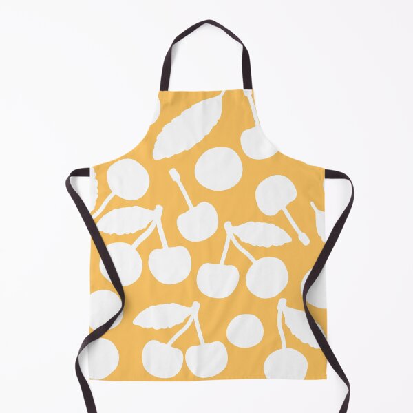 Item preview, Yellow summer seamless pattern. Vector cute cartoon isolated hand drawn white silhouette cherry designed and sold by essskina.