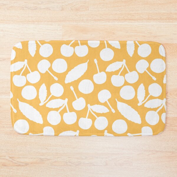 Item preview, Yellow summer seamless pattern. Vector cute cartoon isolated hand drawn white silhouette cherry designed and sold by essskina.