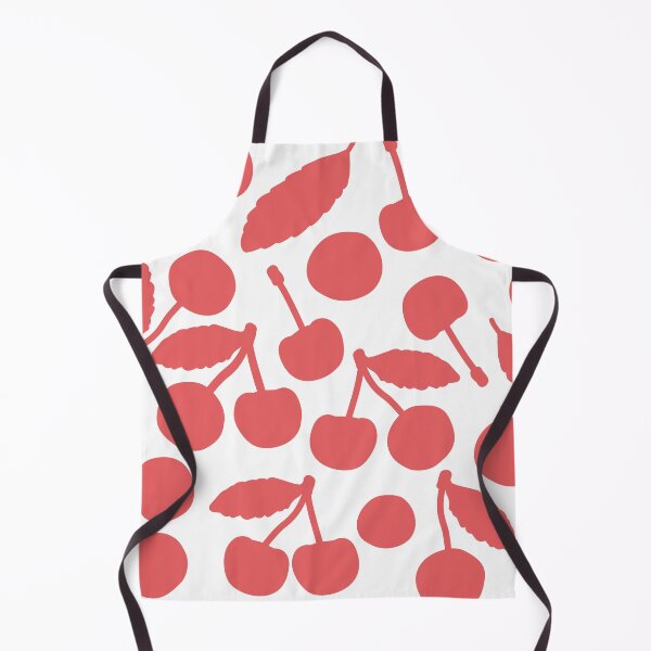 Item preview, Red summer seamless pattern. Vector cute cartoon isolated hand drawn white silhouette cherry designed and sold by essskina.