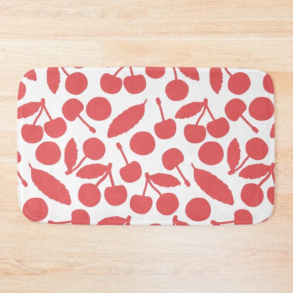 Item preview, Red summer seamless pattern. Vector cute cartoon isolated hand drawn white silhouette cherry designed and sold by essskina.