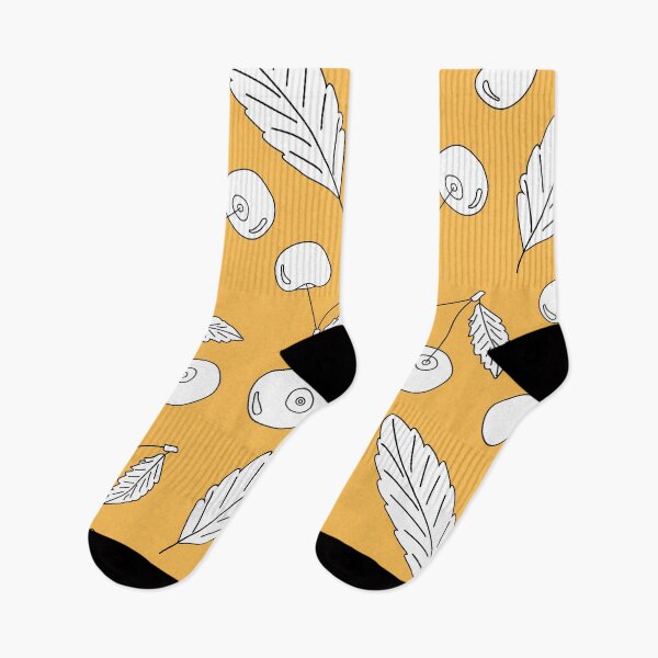 Item preview, Yellow Black white vector outline doodle cartoon seamless pattern of cherry isolated set. Hand drawn design illustration, pencil effect designed and sold by essskina.