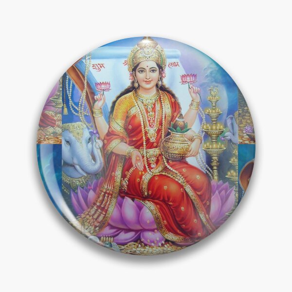 Item preview, Goddess Lakshmi Hindi Hindu Textile Pattern designed and sold by Popular-Gifts.